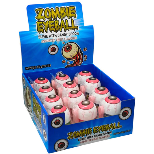 Zombie Eyeball Slime with Candy Spoon 100g-Blue