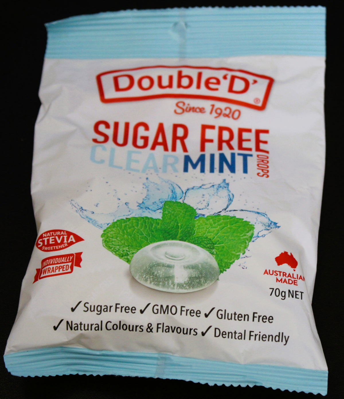 Double D Sugar Free Clear Mint Drops 70g