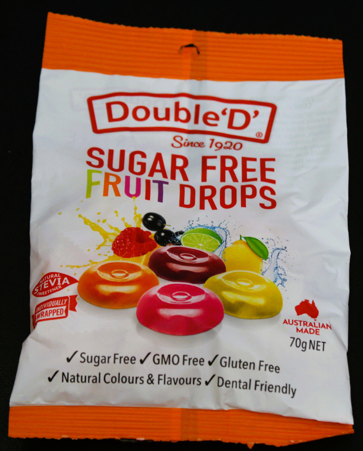 Double D Sugar Free Fruit Drops 70g