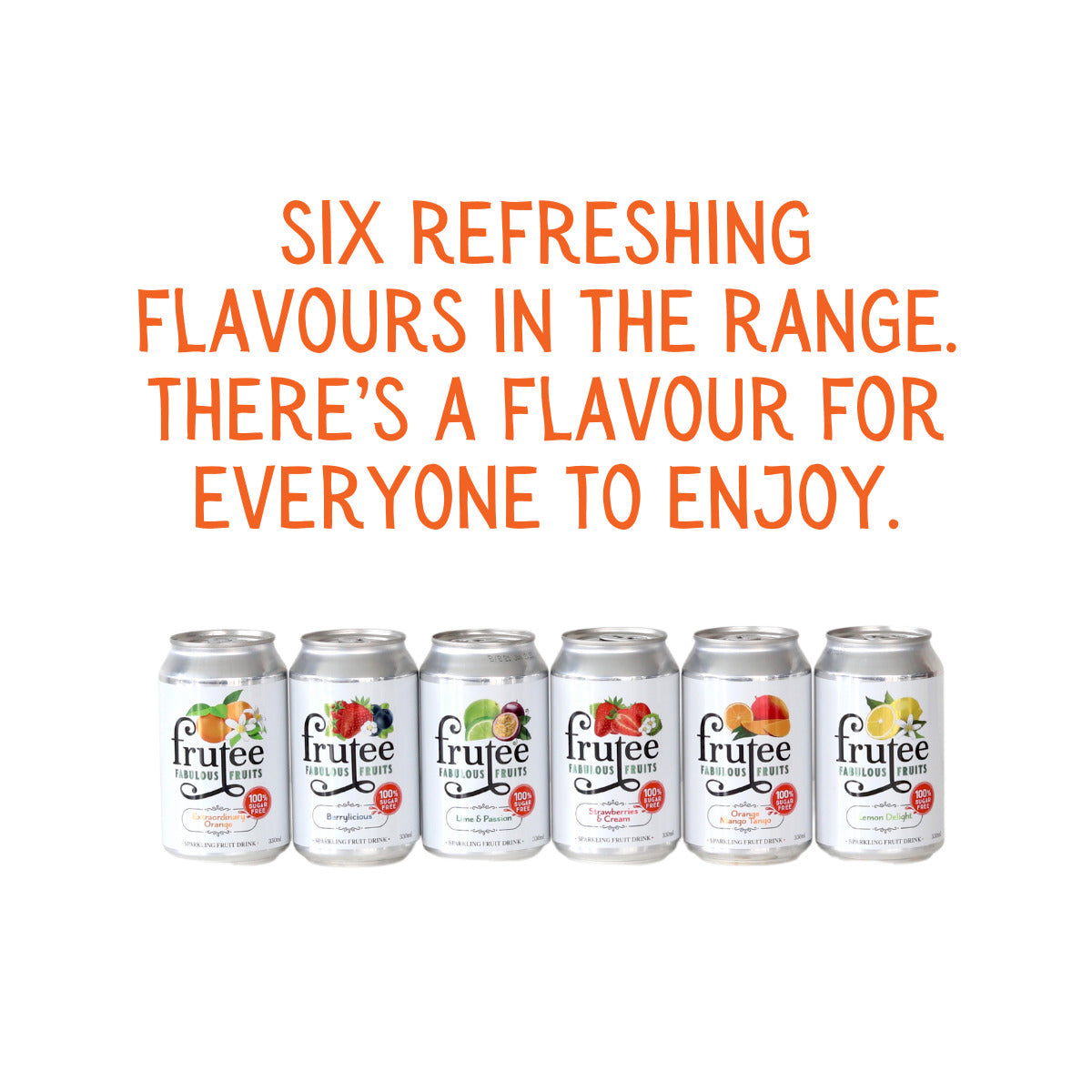Frutee 6 Pack Sparkling Fruits Cans 6 x 330ml-Strawberries & Cream