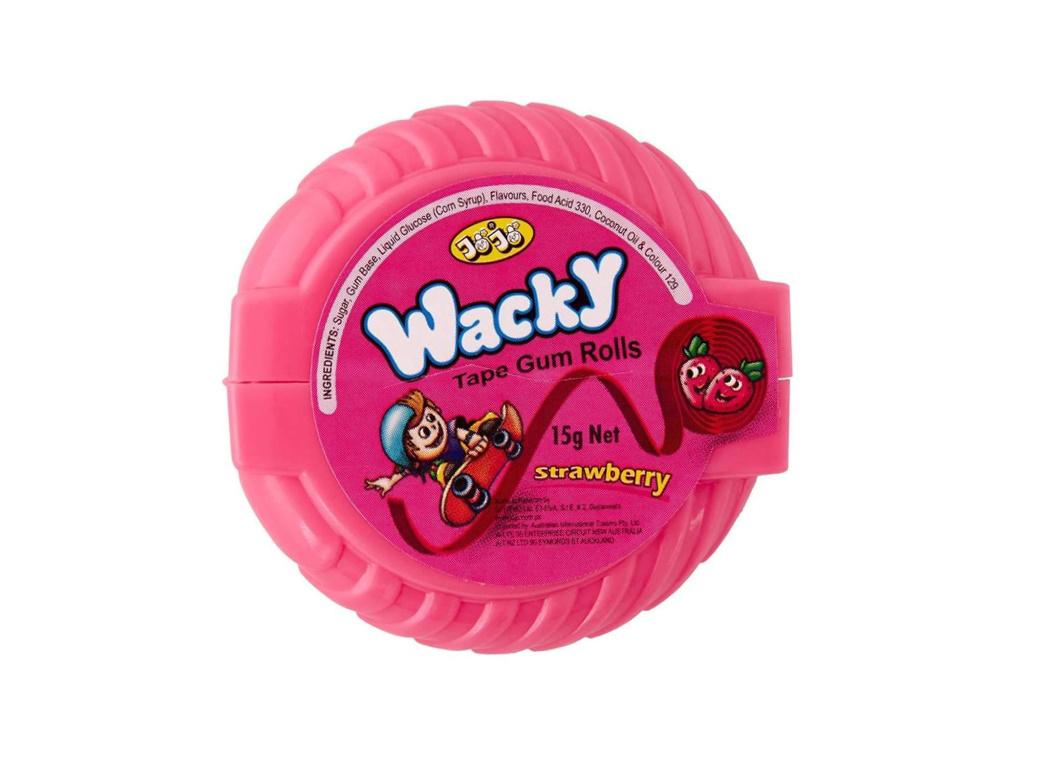 Jojo Wacky Gum Rolls 15g-Strawberry