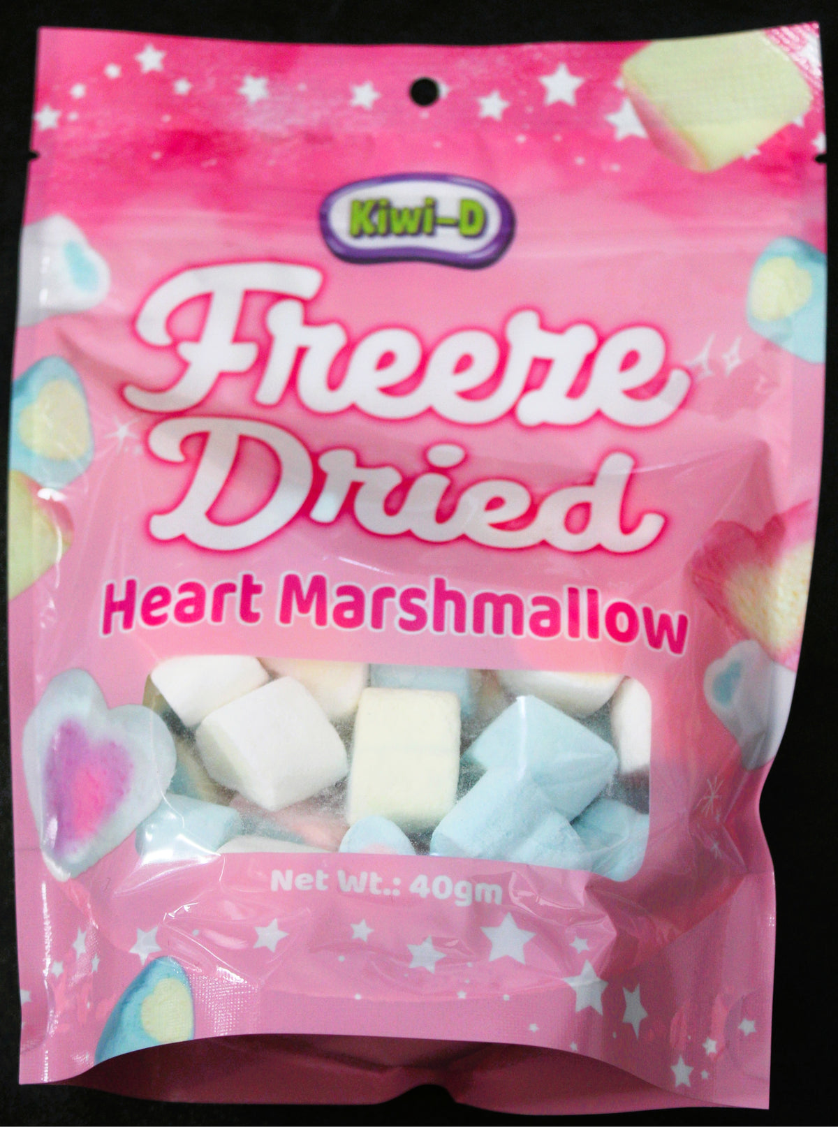 Kiwi-D Freeze Dried Marshmallow Hearts 40g
