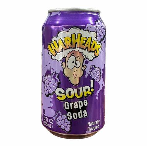Warheads Sour Soda Cans 355ml-Grape