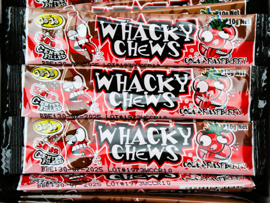Whacky Chews 10g-Cola and Raspberry